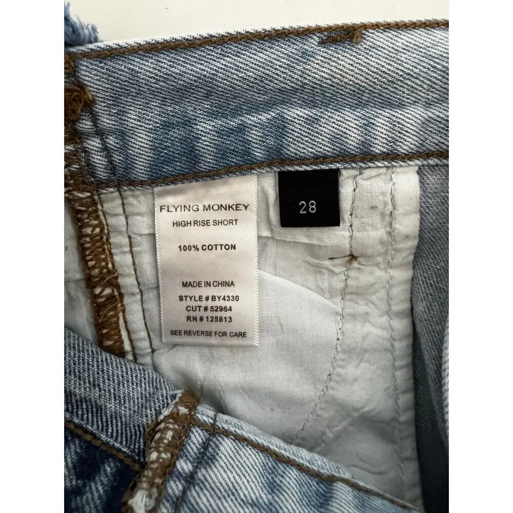 Flying Monkey Two-Tone Denim Shorts Cut-Offs Size‎ 28 Women's